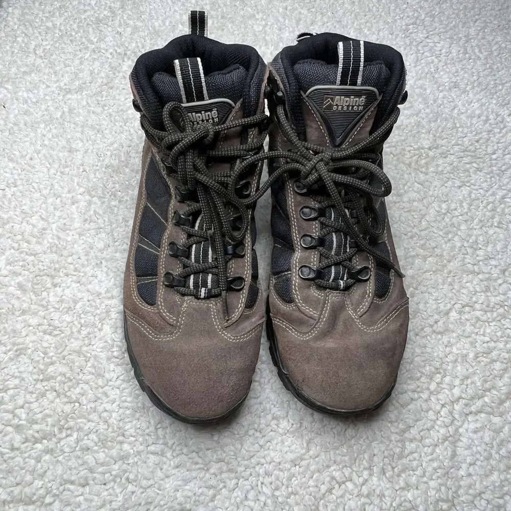 Alpine Design Brown and Black Hiking Boots 9.5